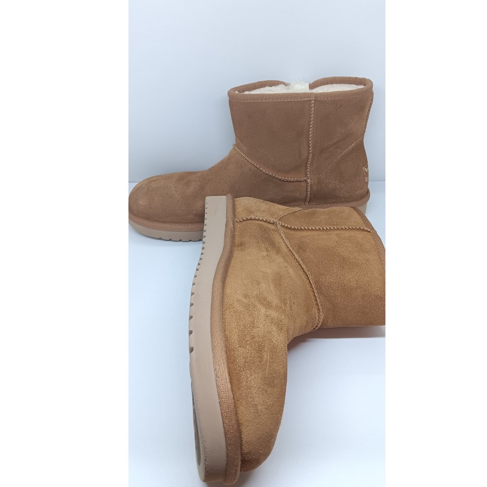 Koolaburra by UGG Victoria Mini Chestnut Suede Bow Ankle Boots 1114731 Womens 10